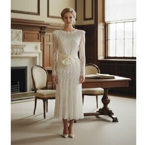 Vintage Patra Lace Top & Skirt Set 11/12 Ivory